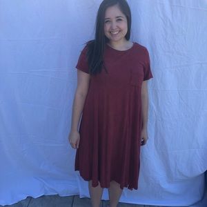 LulaRoe Rust Red Carly Dress